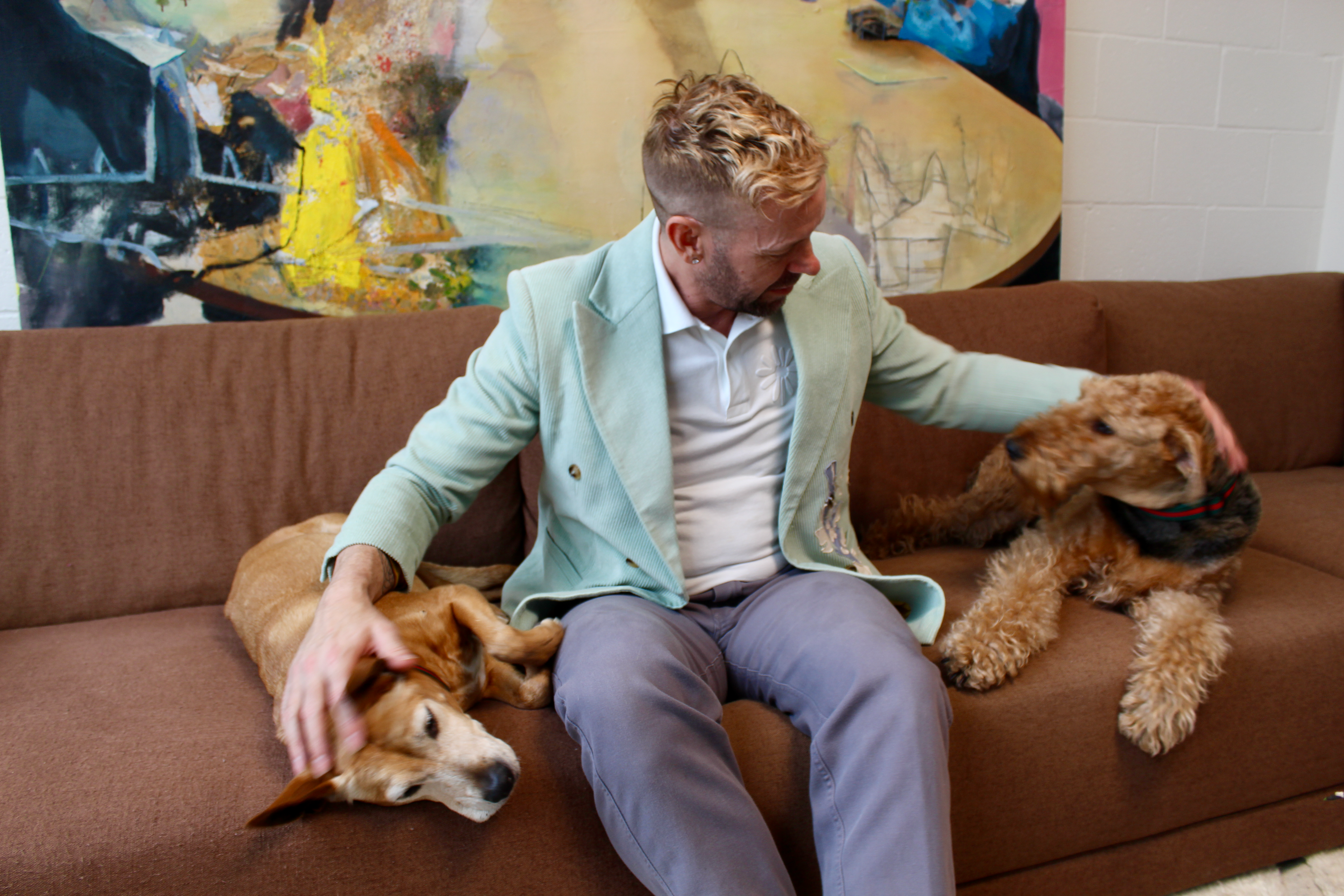Photo of Cory B. Savage with dogs Bella and Bijoux